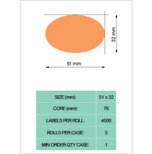 Load image into Gallery viewer, 25-AWDC107 - POP, Oval, Orange (51 mm x 32 mm)
