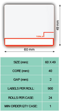 Load image into Gallery viewer, 25-SMDC200 - T7 RED DIE-CUT (60 mm x 49 mm)
