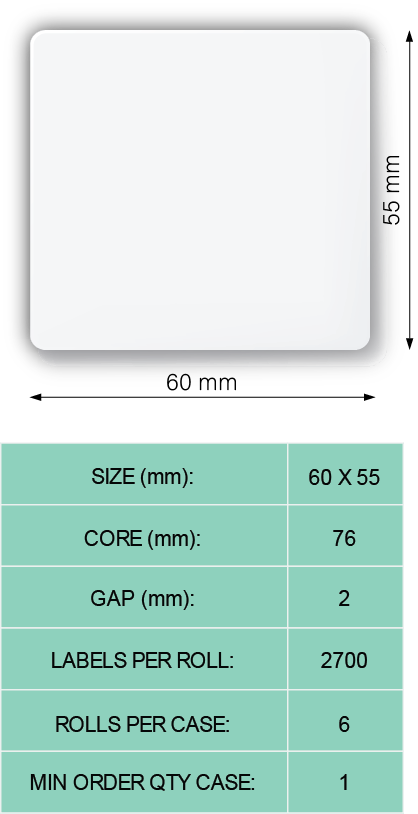 25-AWDC102 - Blank Die-cut (60 mm x 55 mm)